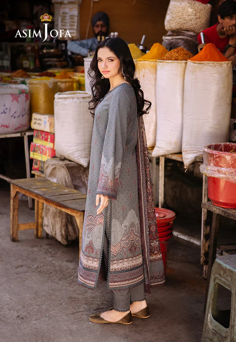 Asim Jofa Digital Printed Khaddar 3PC D3