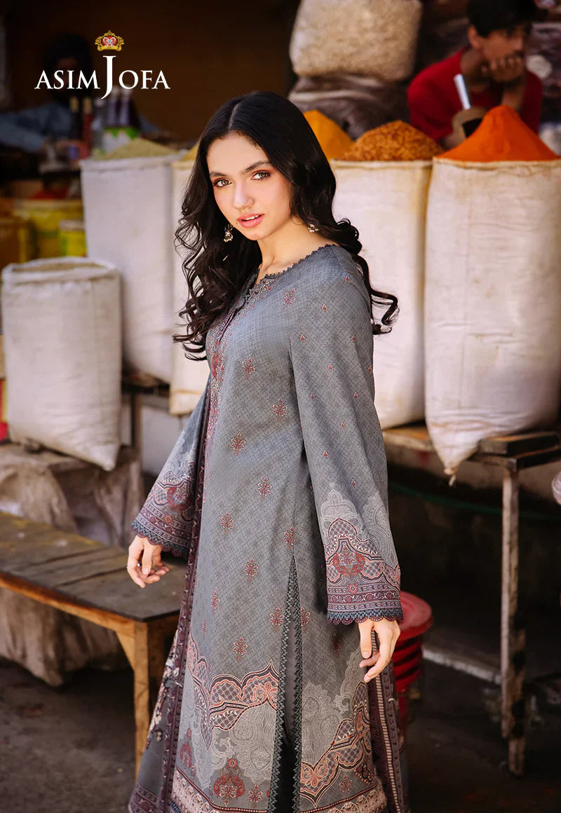 Asim Jofa Digital Printed Khaddar 3PC D3