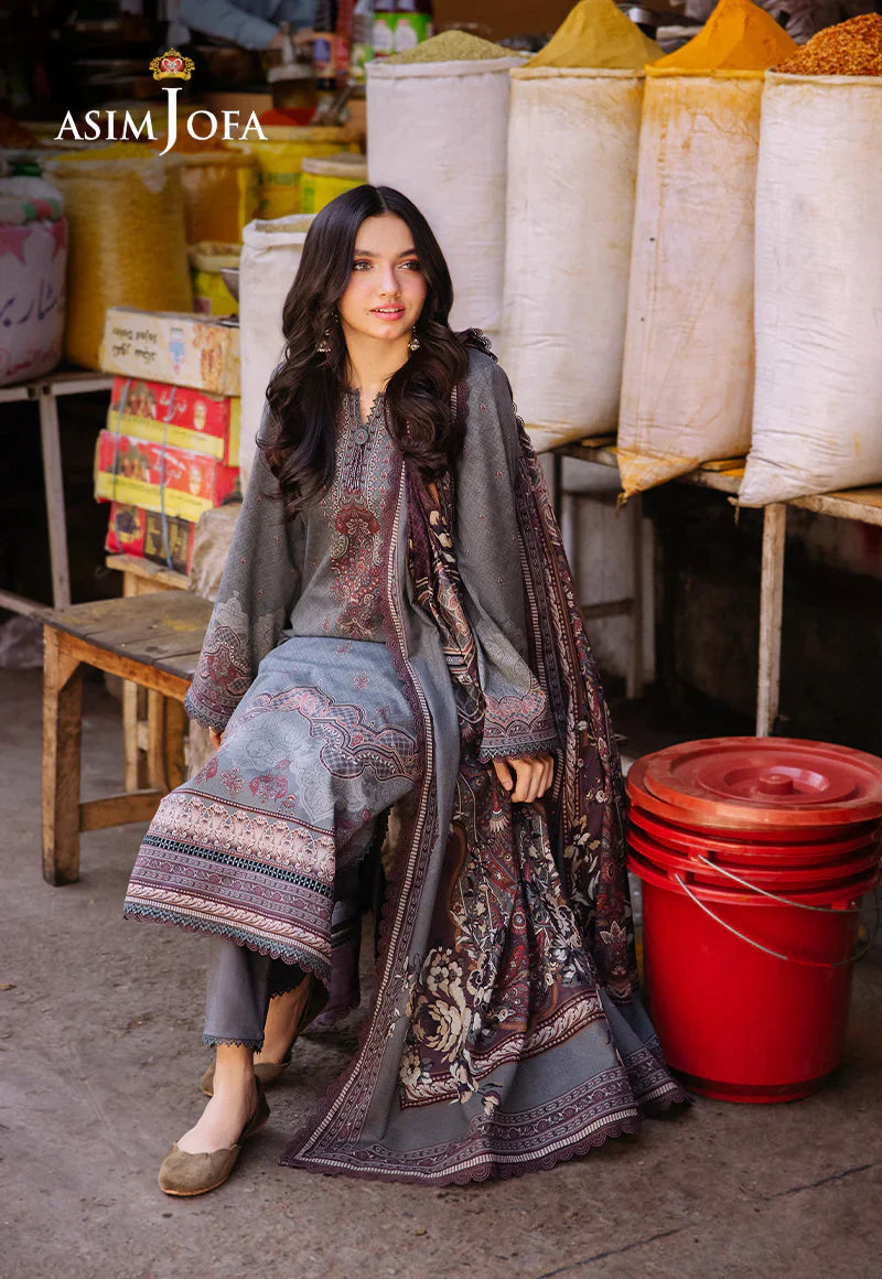 Asim Jofa Digital Printed Khaddar 3PC D3