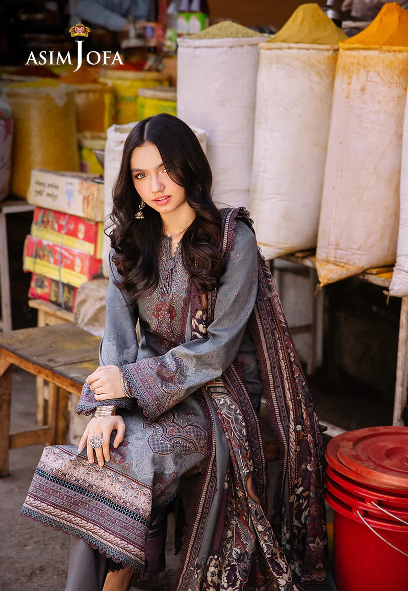 Asim Jofa Digital Printed Khaddar 3PC D3