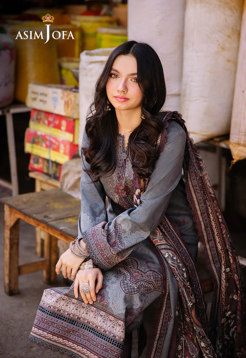 Asim Jofa Digital Printed Khaddar 3PC D3