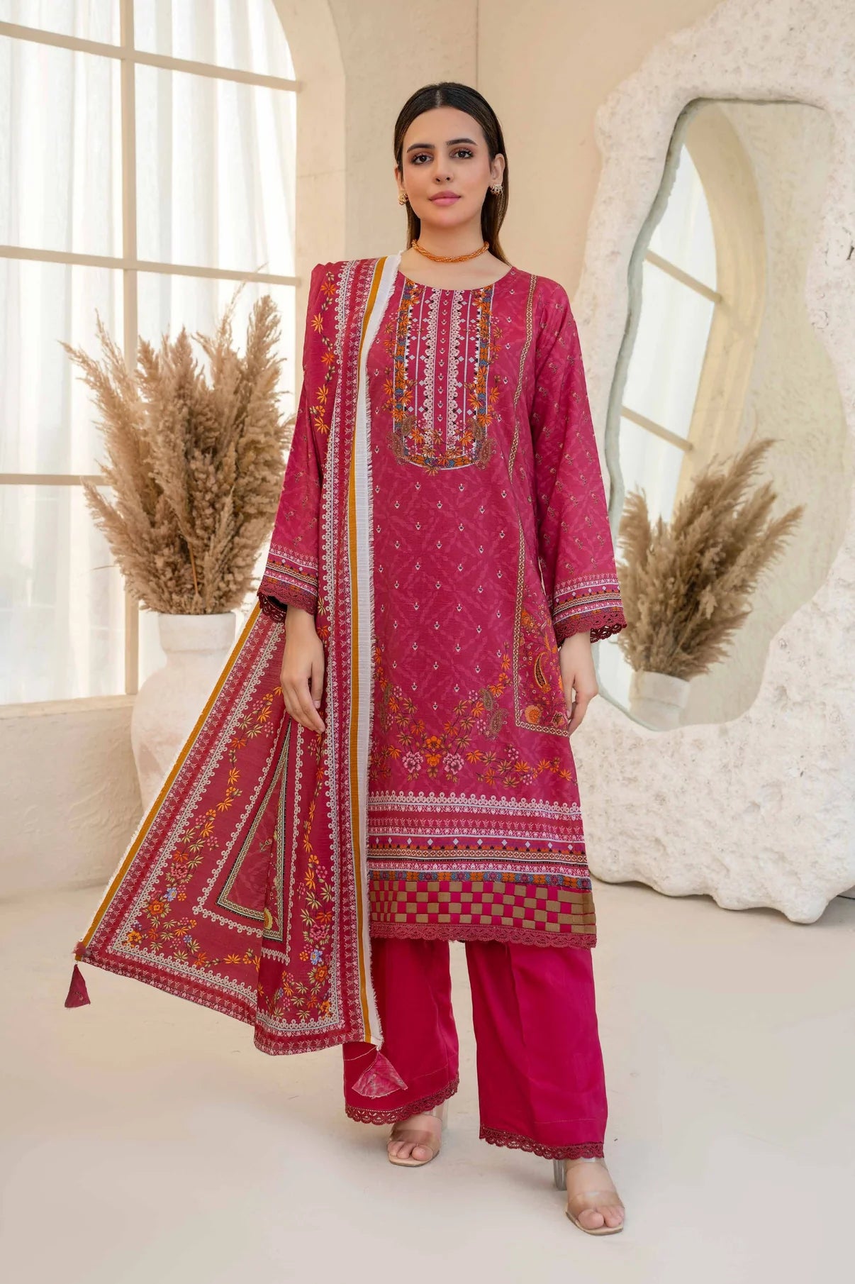 Esha Eshal by Bin Ilyas Premium Printed Viscose 3PC D1