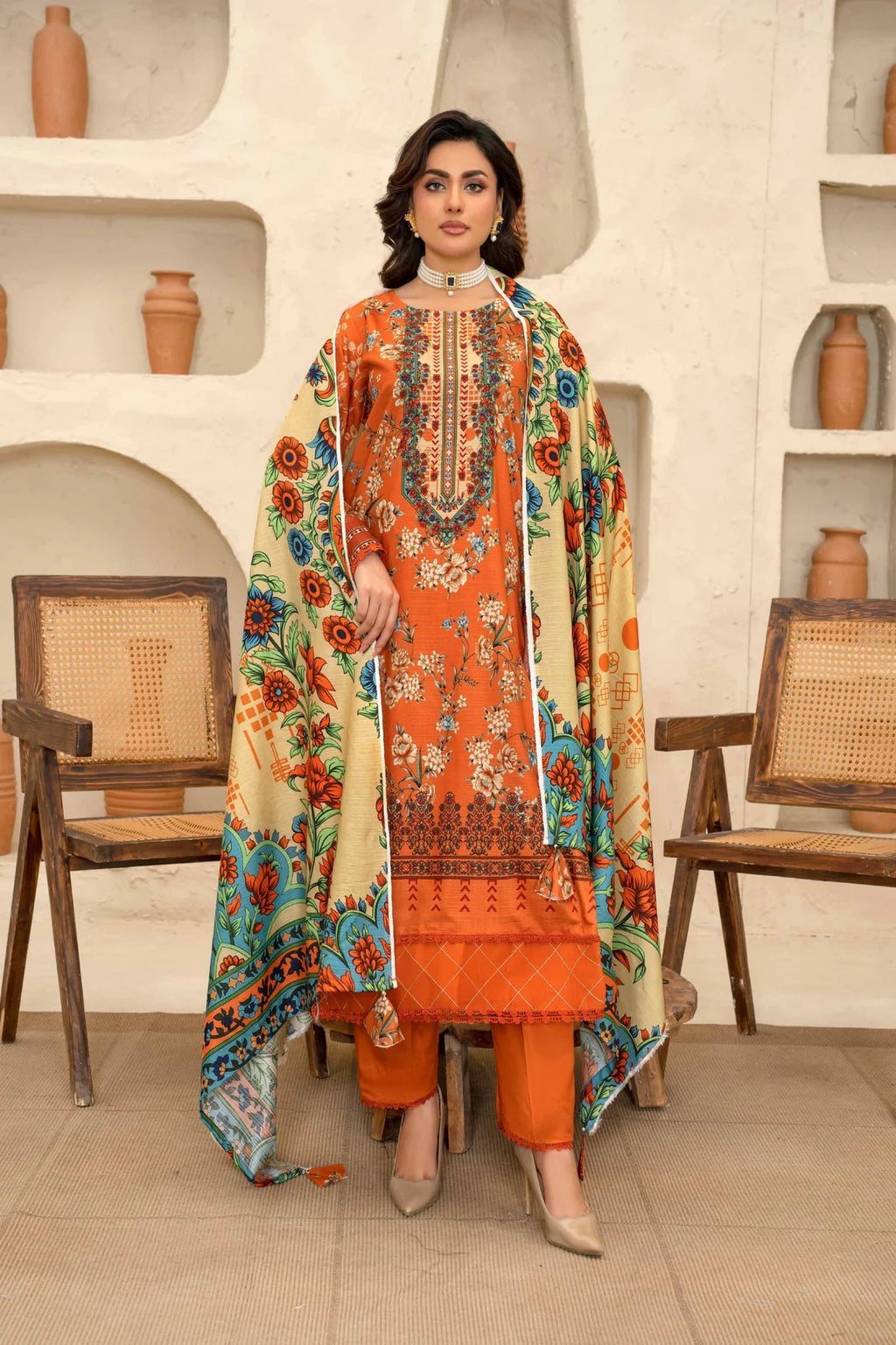 Esha Eshal by Bin Ilyas Premium Printed Viscose 3PC D3