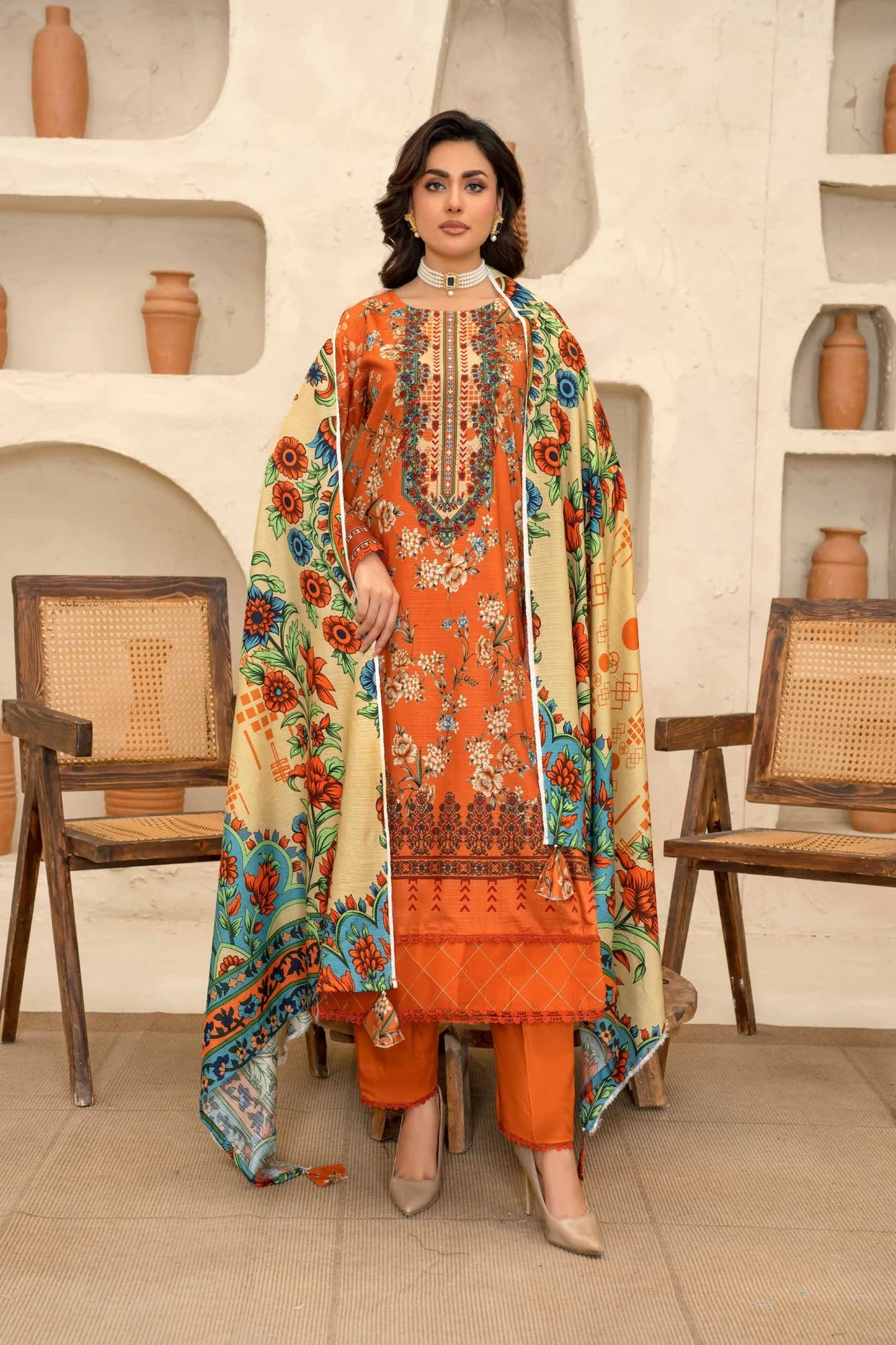 Esha Eshal by Bin Ilyas Premium Printed Viscose 3PC D3