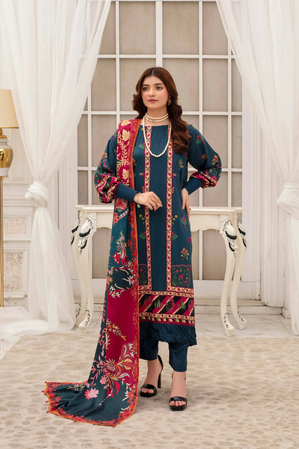 Fabiha By Feroza Digital Printed Linen 3PC D1