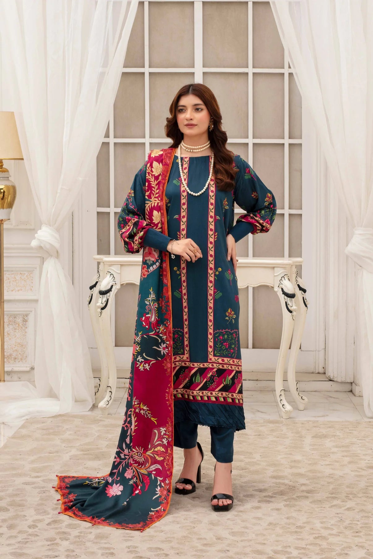 Fabiha By Feroza Digital Printed Linen 3PC D1