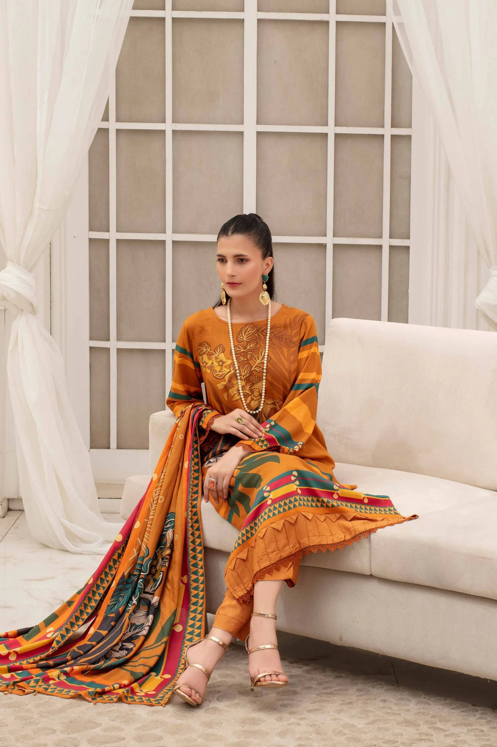 Fabiha By Feroza Digital Printed Linen 3PC D2