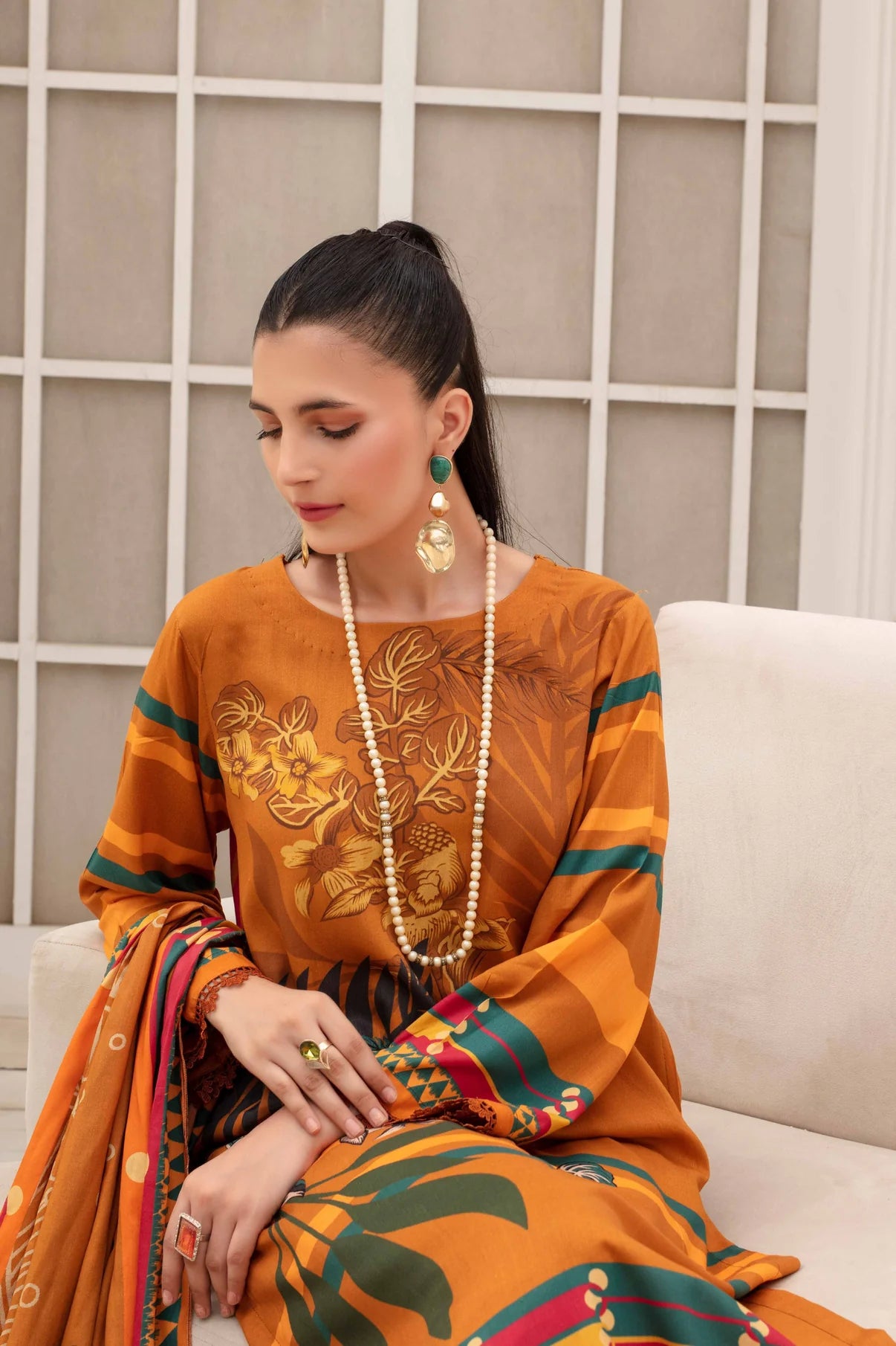 Fabiha By Feroza Digital Printed Linen 3PC D2