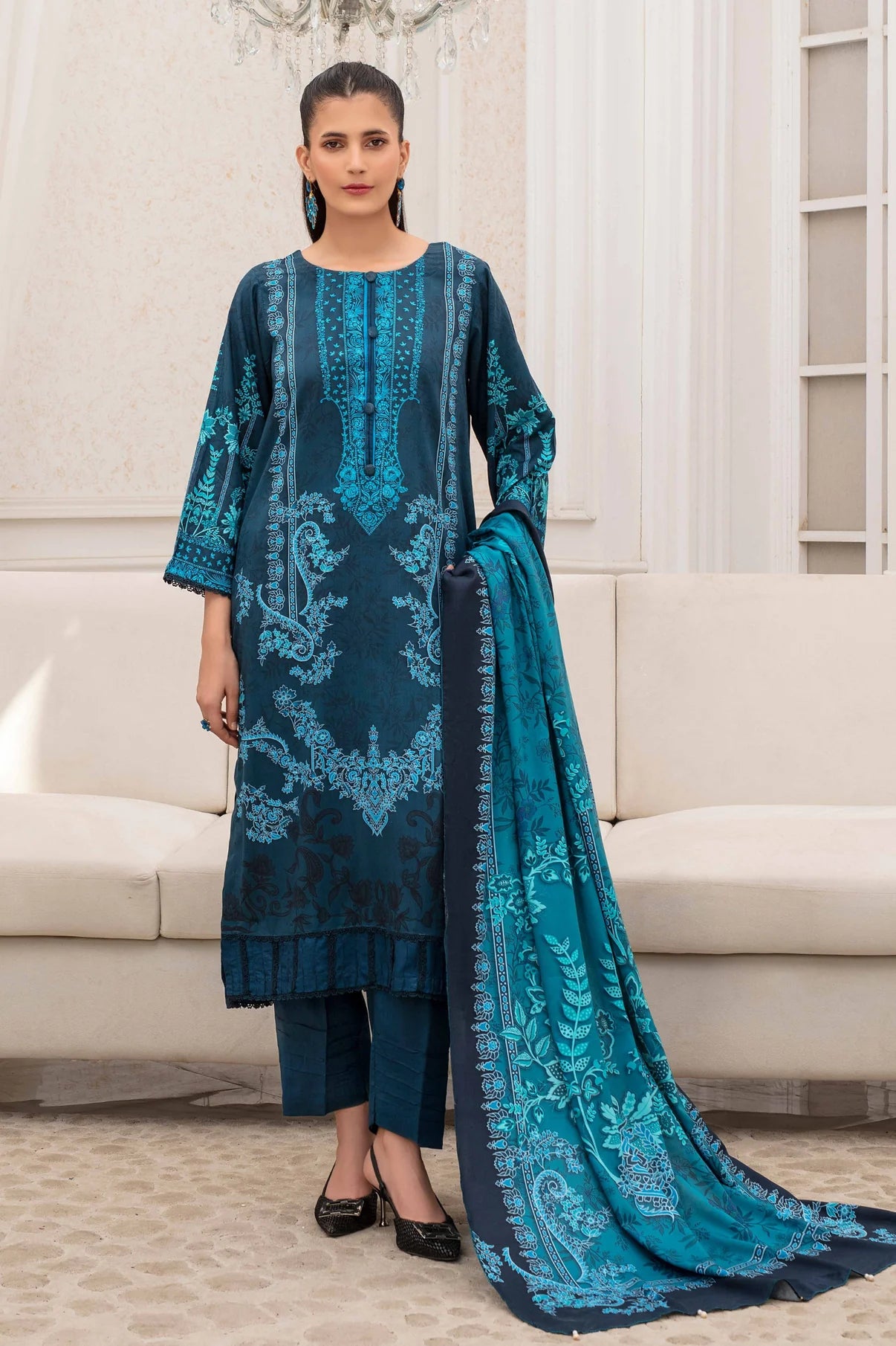Fabiha By Feroza Digital Printed Linen 3PC D3
