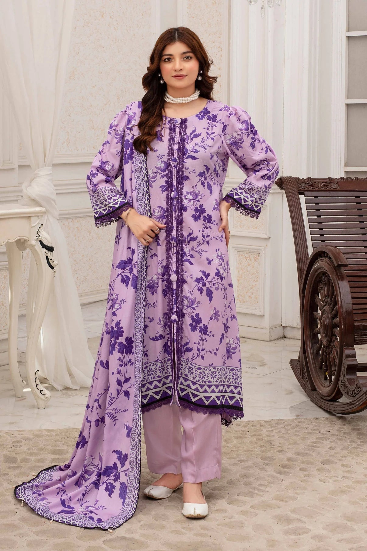 Fabiha By Feroza Digital Printed Linen 3PC D5