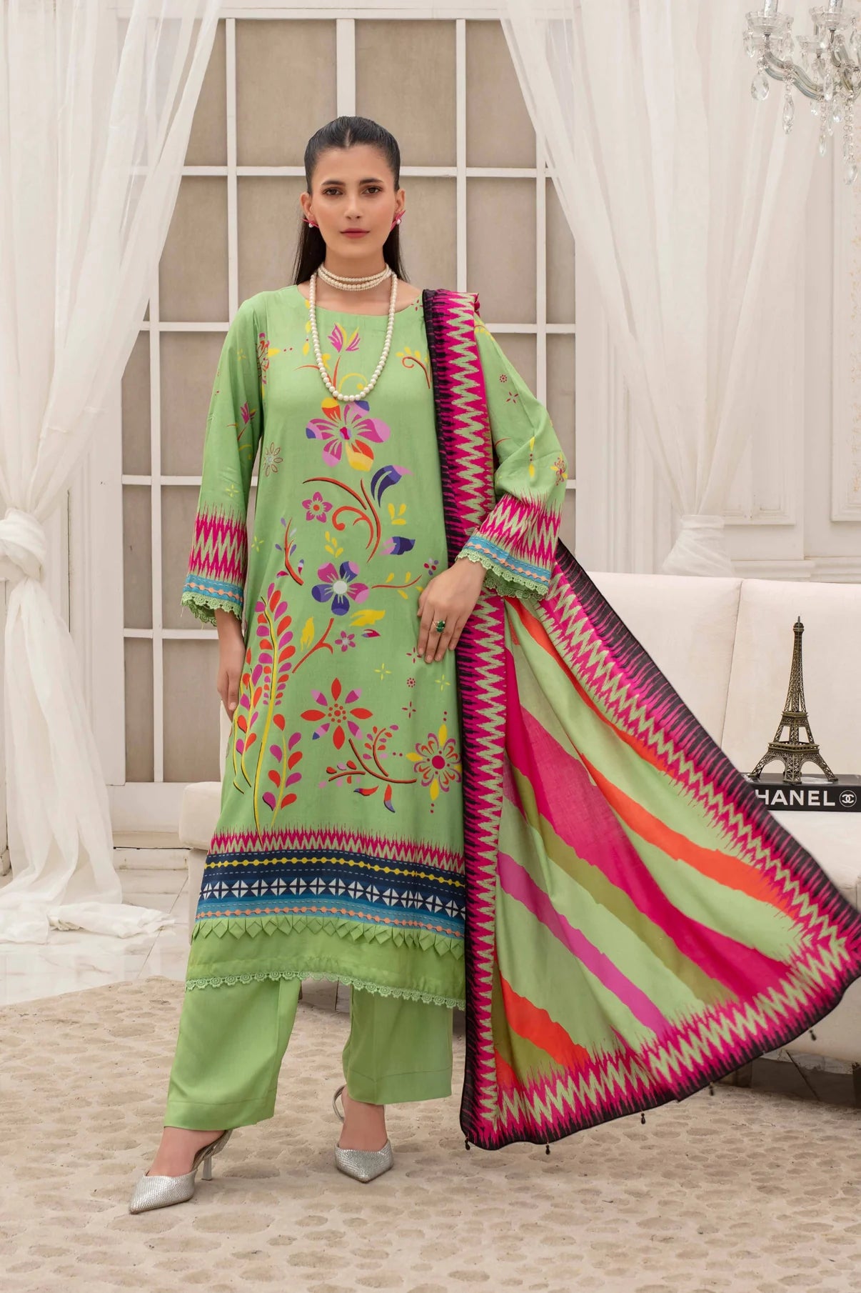Fabiha By Feroza Digital Printed Linen 3PC D6