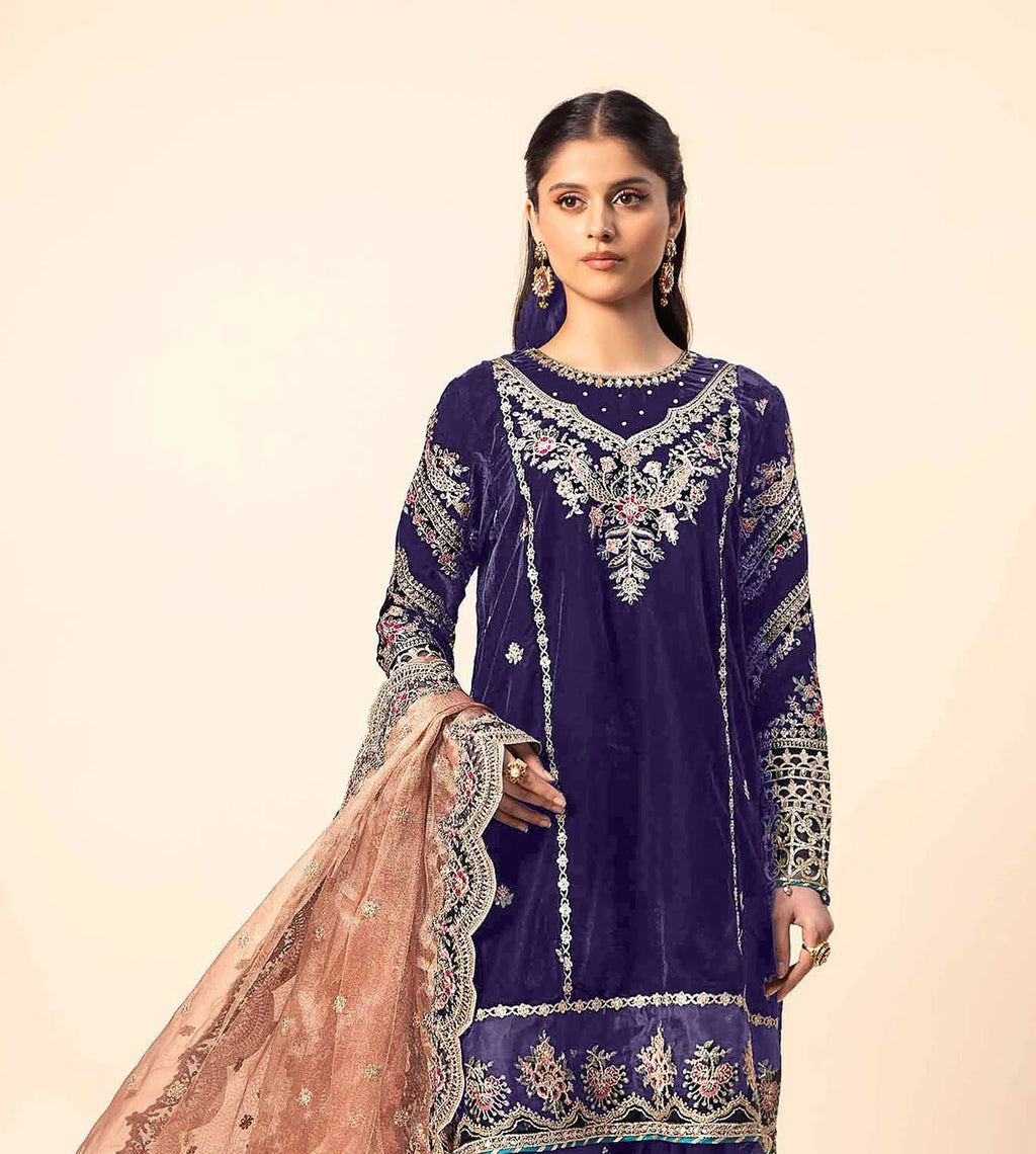 Maria B Sweet Velvet Embroidered 3PC D1