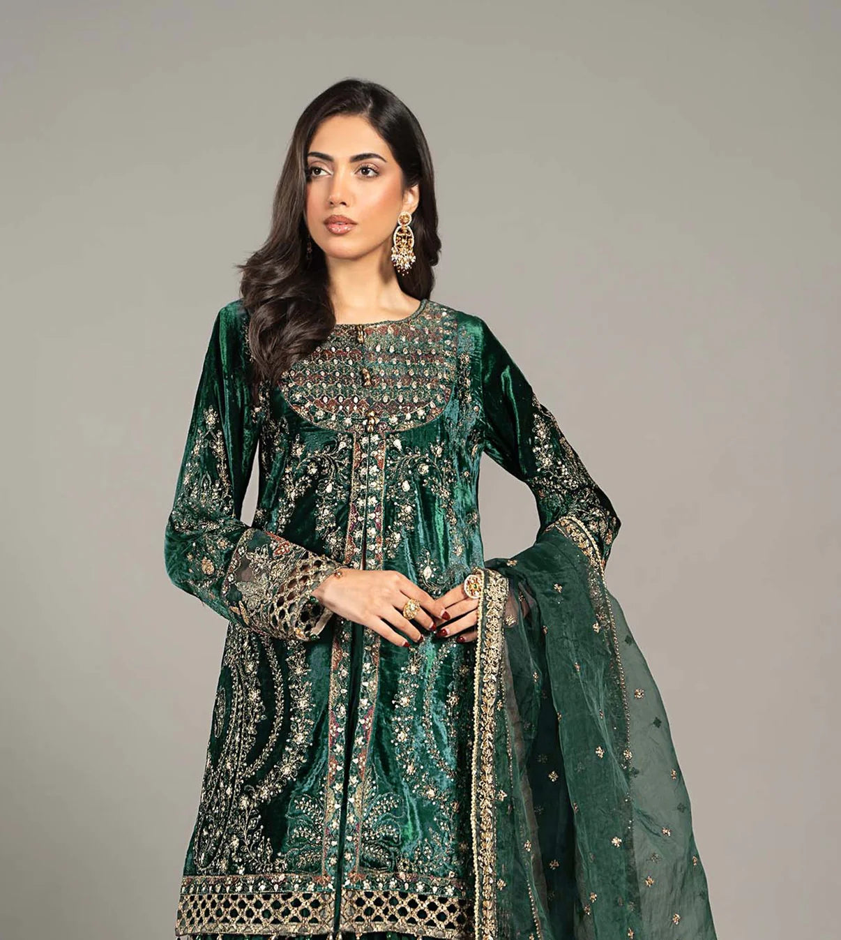 Maria B Sweet Velvet Embroidered 3PC D2