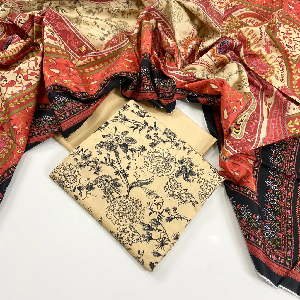 Mausummery Digital Printed Linen 3PC D6