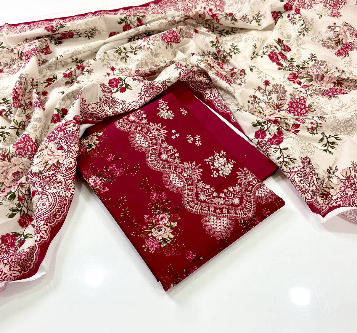 Mausummery Digital Printed Khaddar 3 PC D12