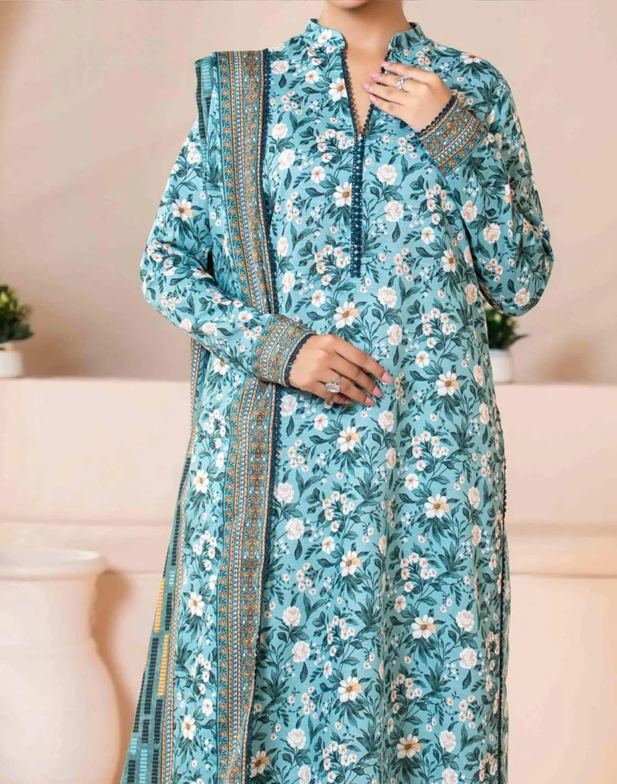 Mehnaz Airjet Printed Khaddar 3PC D1 07