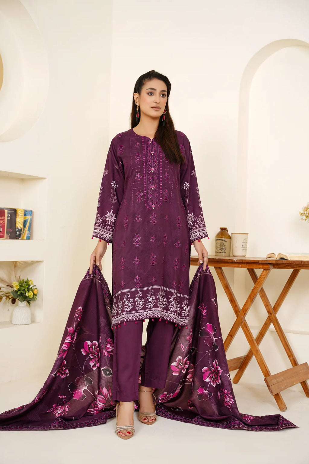 Narm o Nafees By Anaya Noor Embroidered Viscose 3PC D1