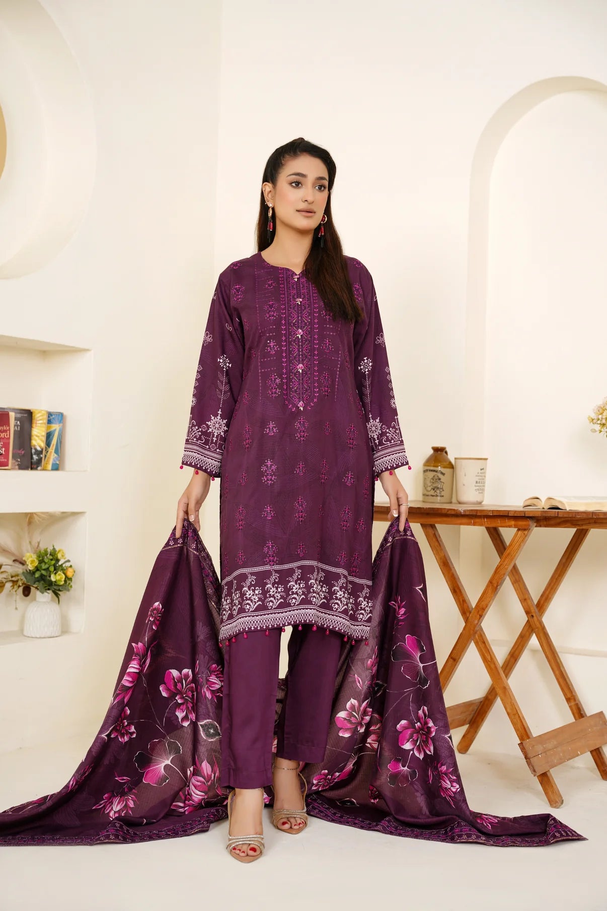 Narm o Nafees By Anaya Noor Embroidered Viscose 3PC D1