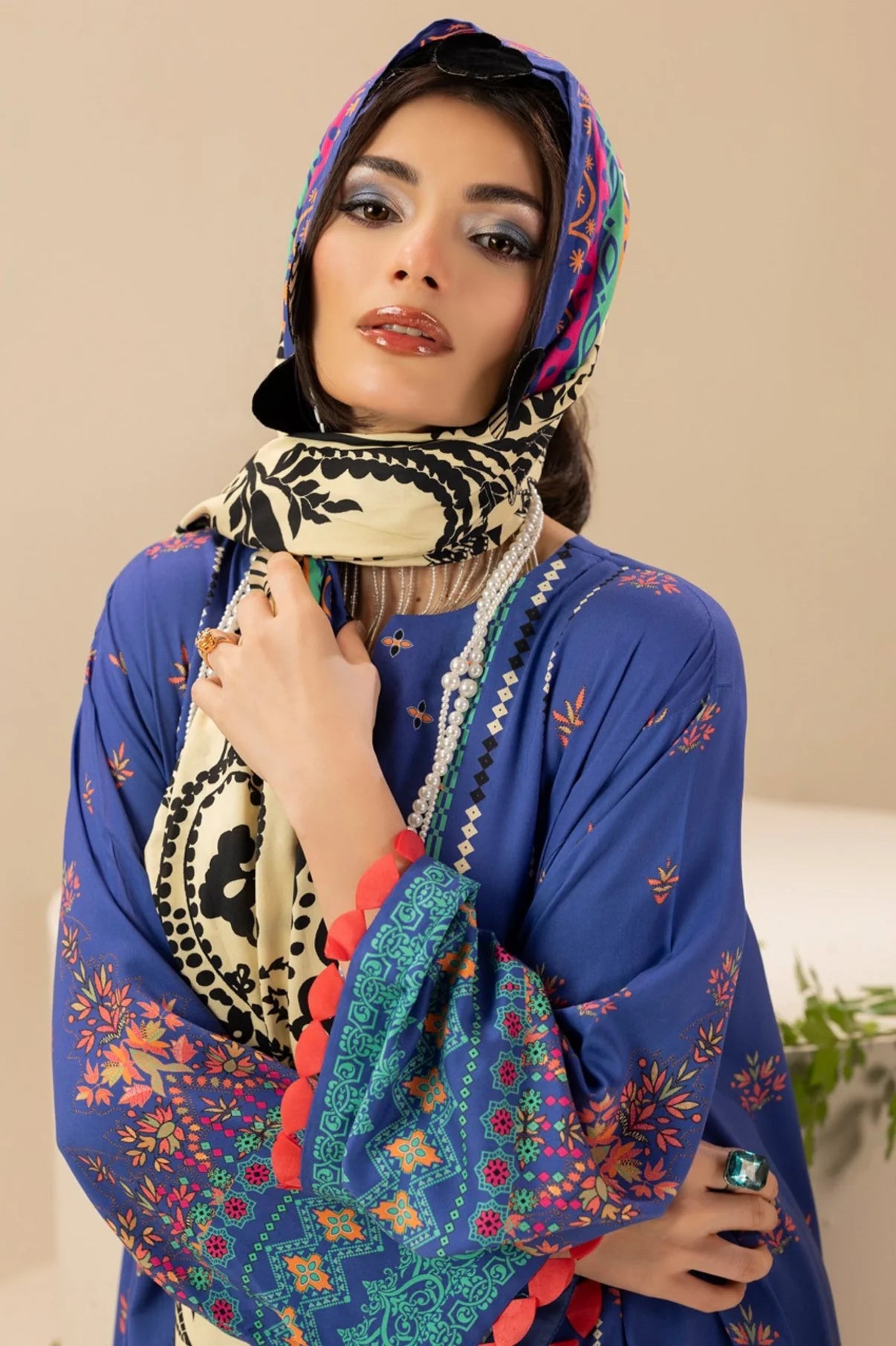 Paltar Printed Slub Linen 3PC D1