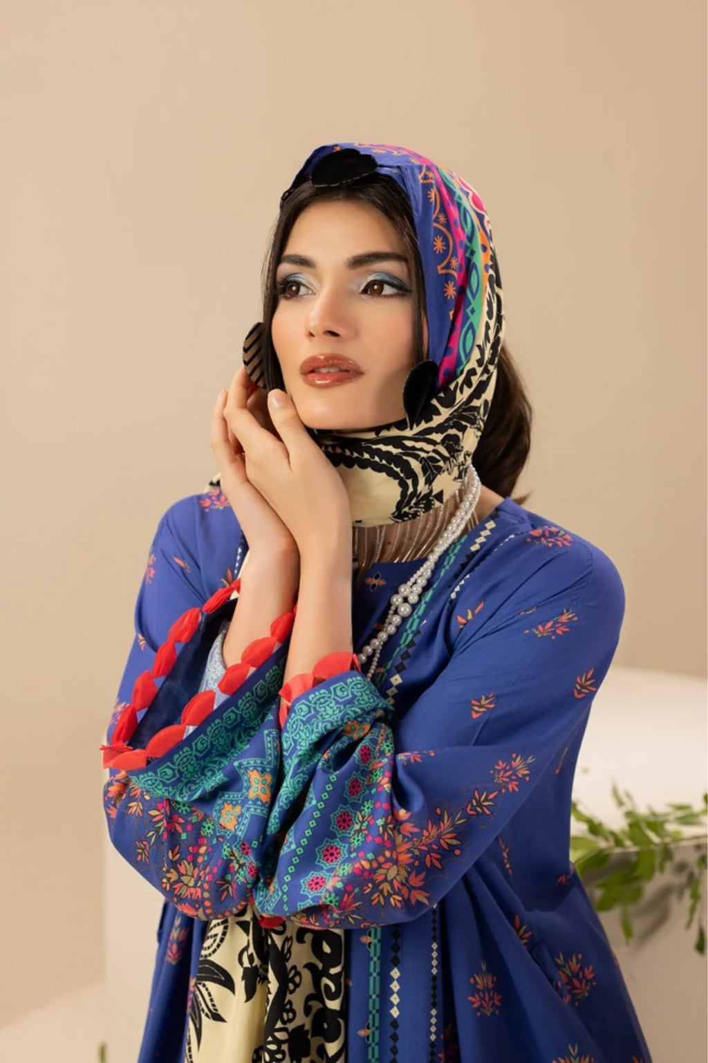 Paltar Printed Slub Linen 3PC D1