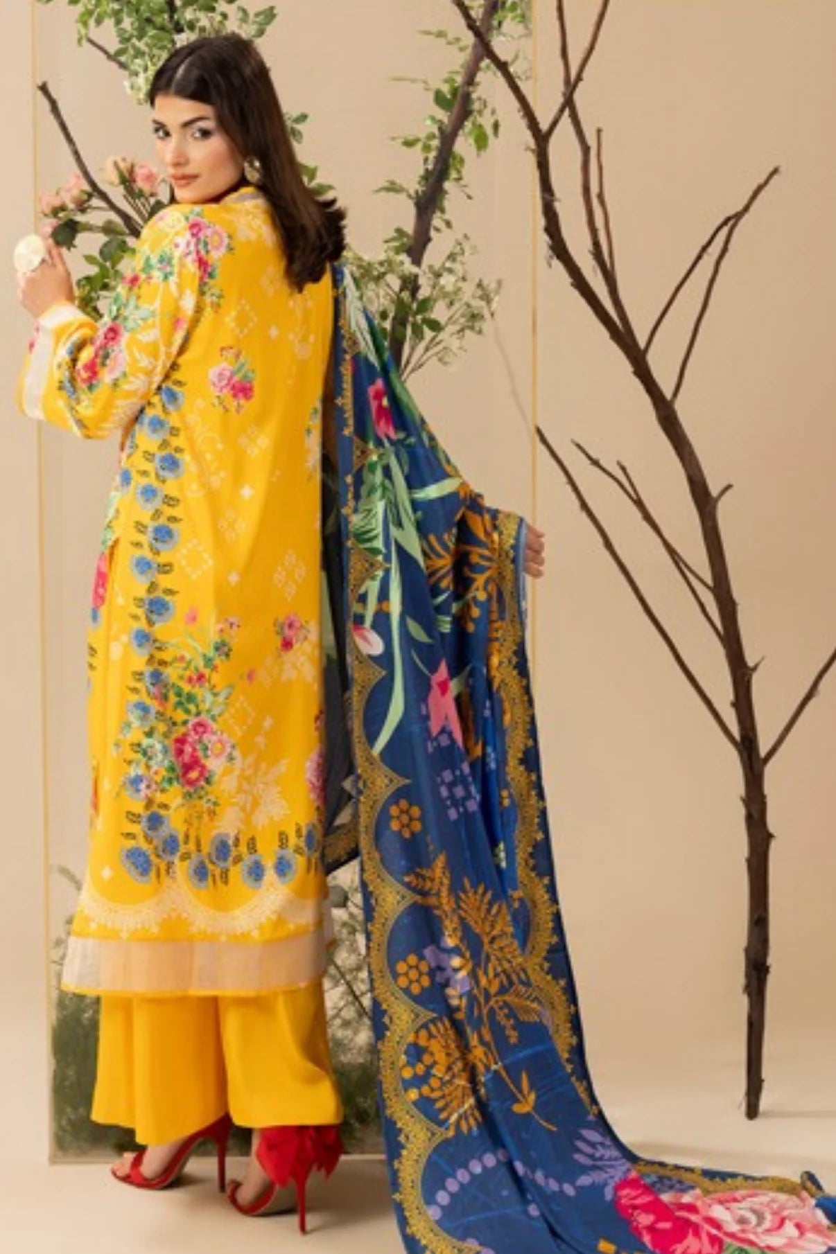 Paltar Printed Slub Linen 3PC D2