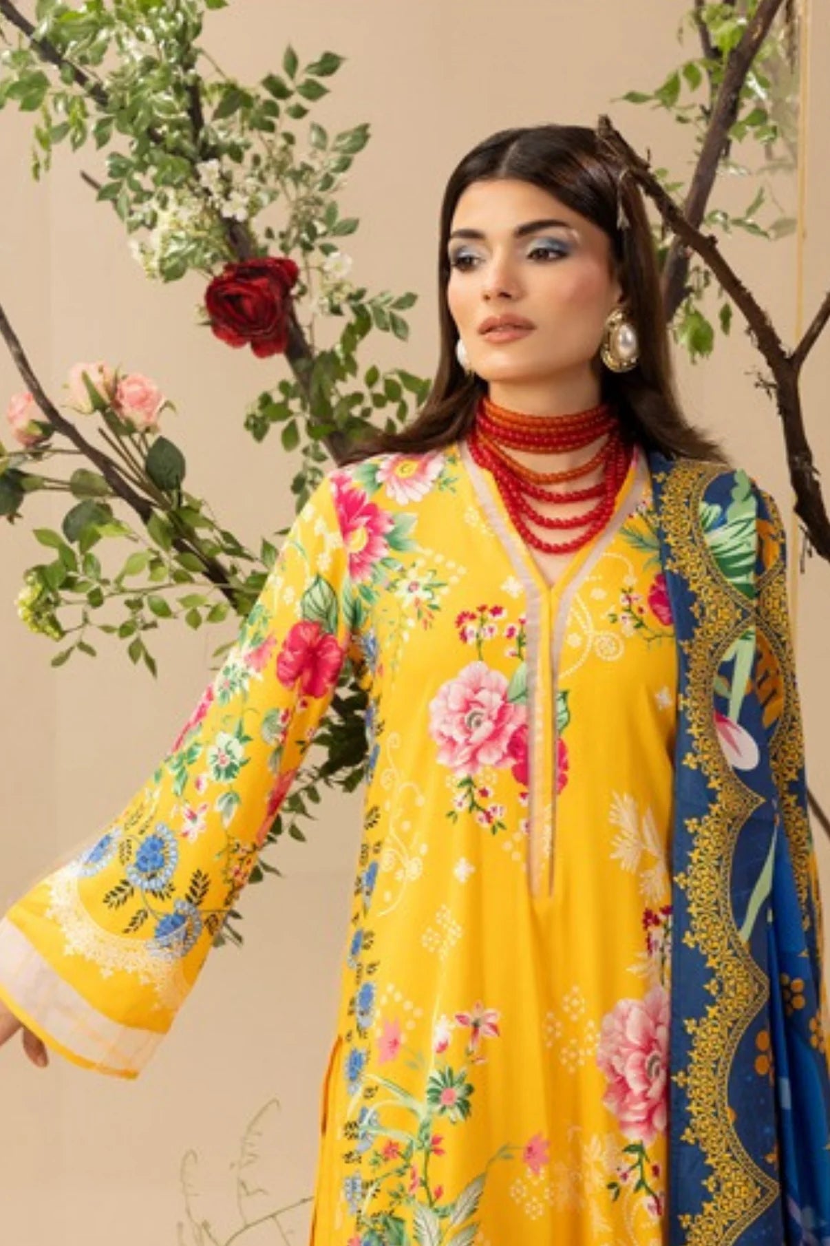 Paltar Printed Slub Linen 3PC D2