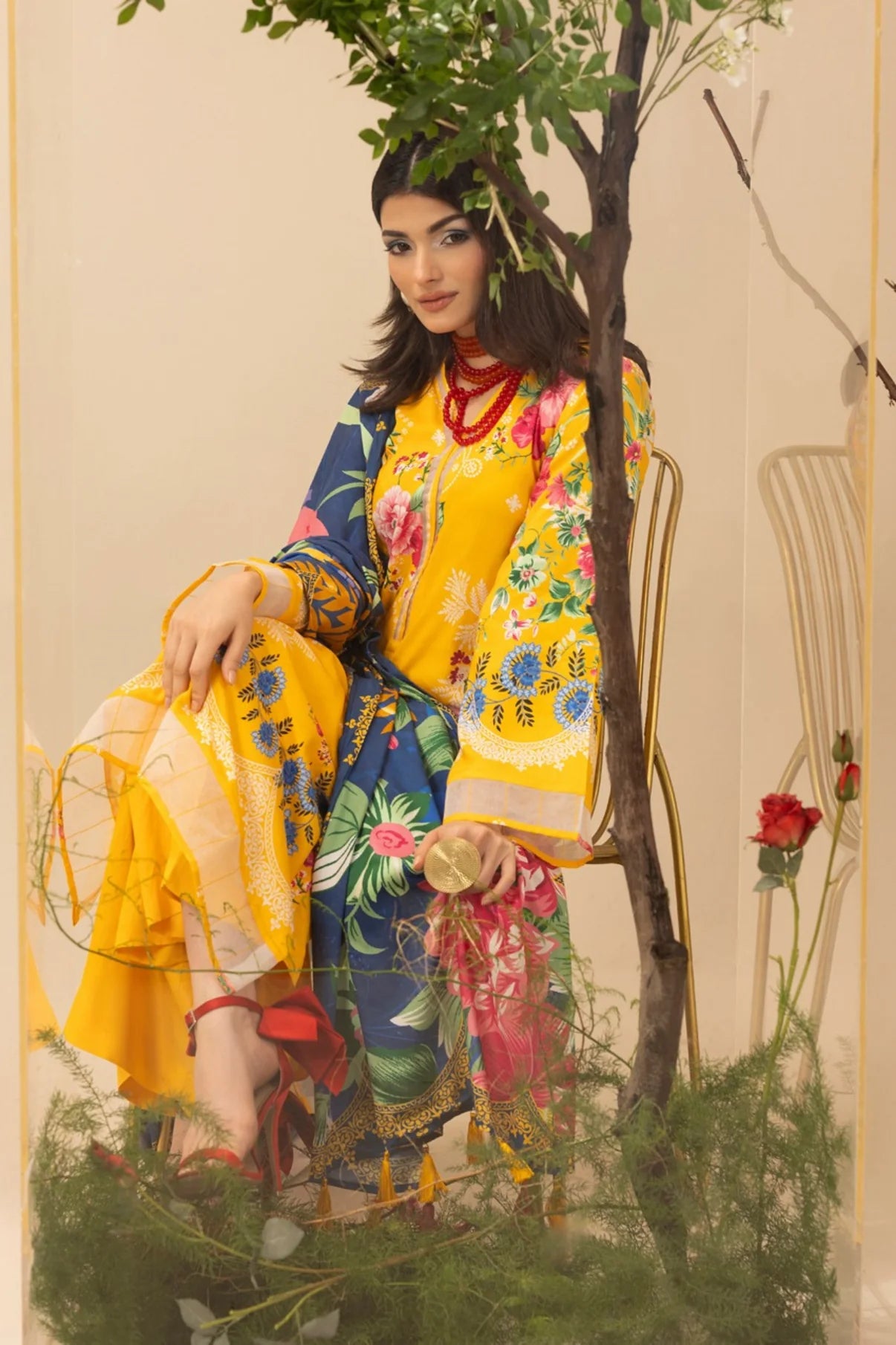 Paltar Printed Slub Linen 3PC D2