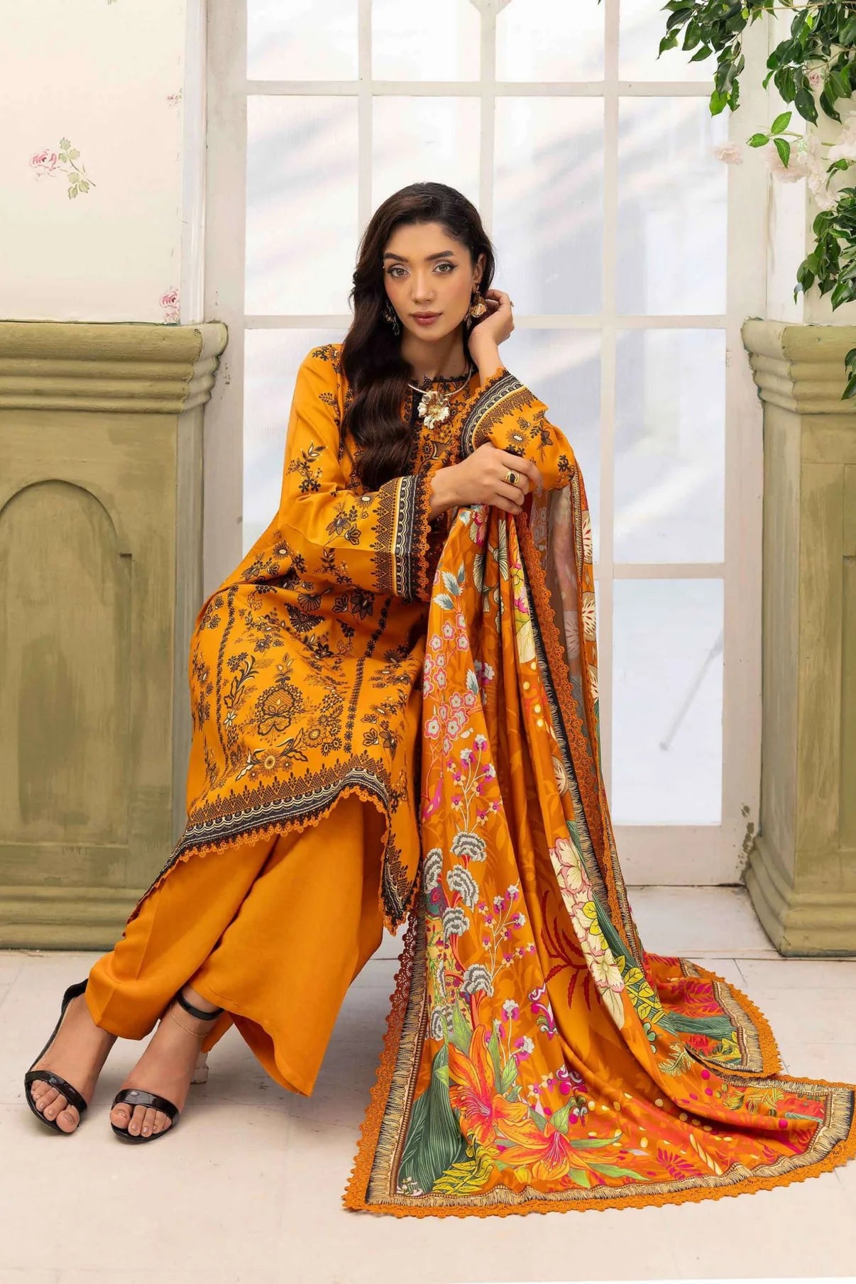 Raiha Digital Printed Linen 3PC D3