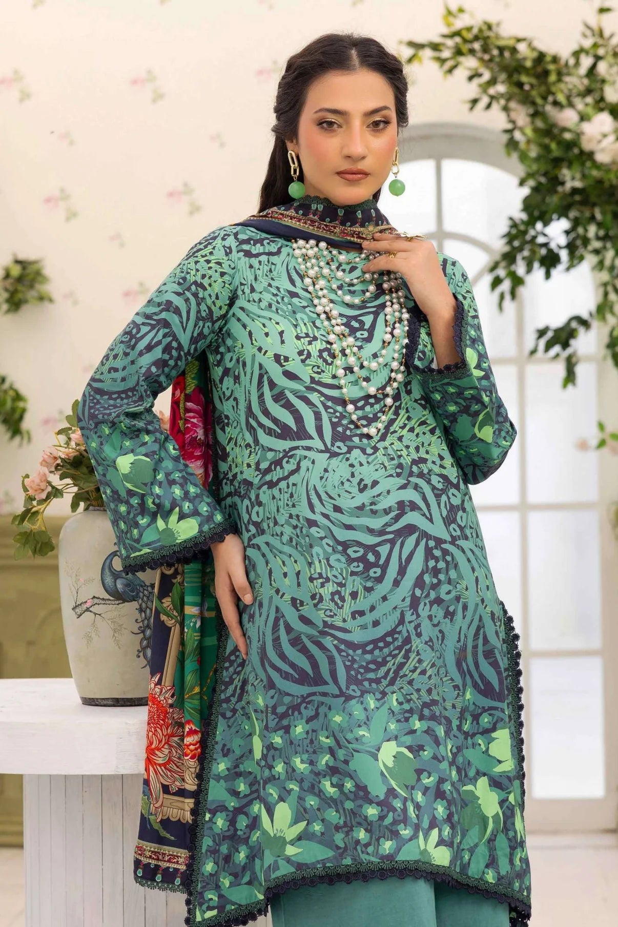 Raiha Digital Printed Linen 3PC D4