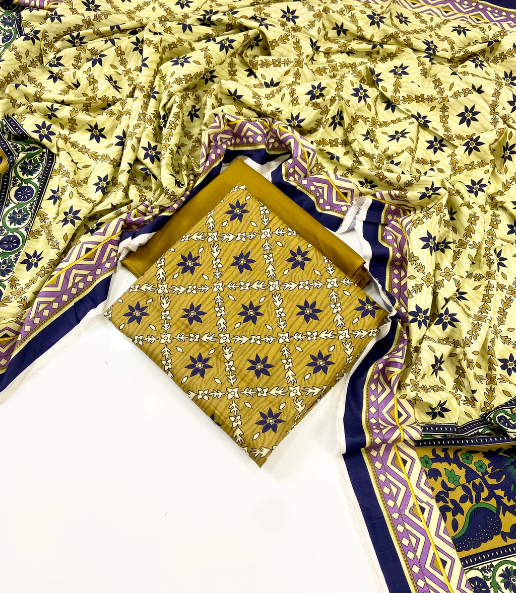 Sapphire Digital Printed Linen 3 PC D6