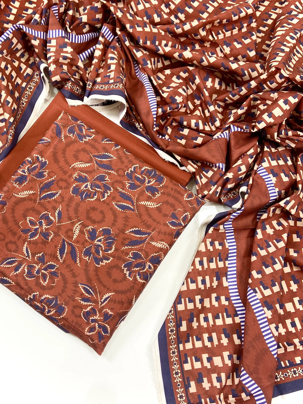 Sapphire Digital Printed Linen 3 PC D2